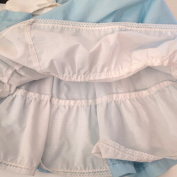 Vintage Alice in Wonderland Costume Dress Girl’s 6 Blue White Rabbit Embroidery - Picture 5 of 14